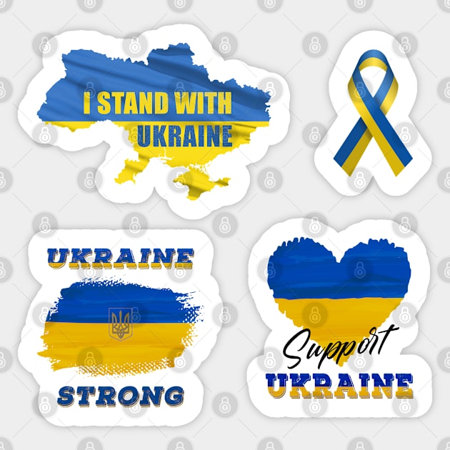 I Stand With Ukraine - Support Ukraine - Ukraine Strong Sticker by Green Splash